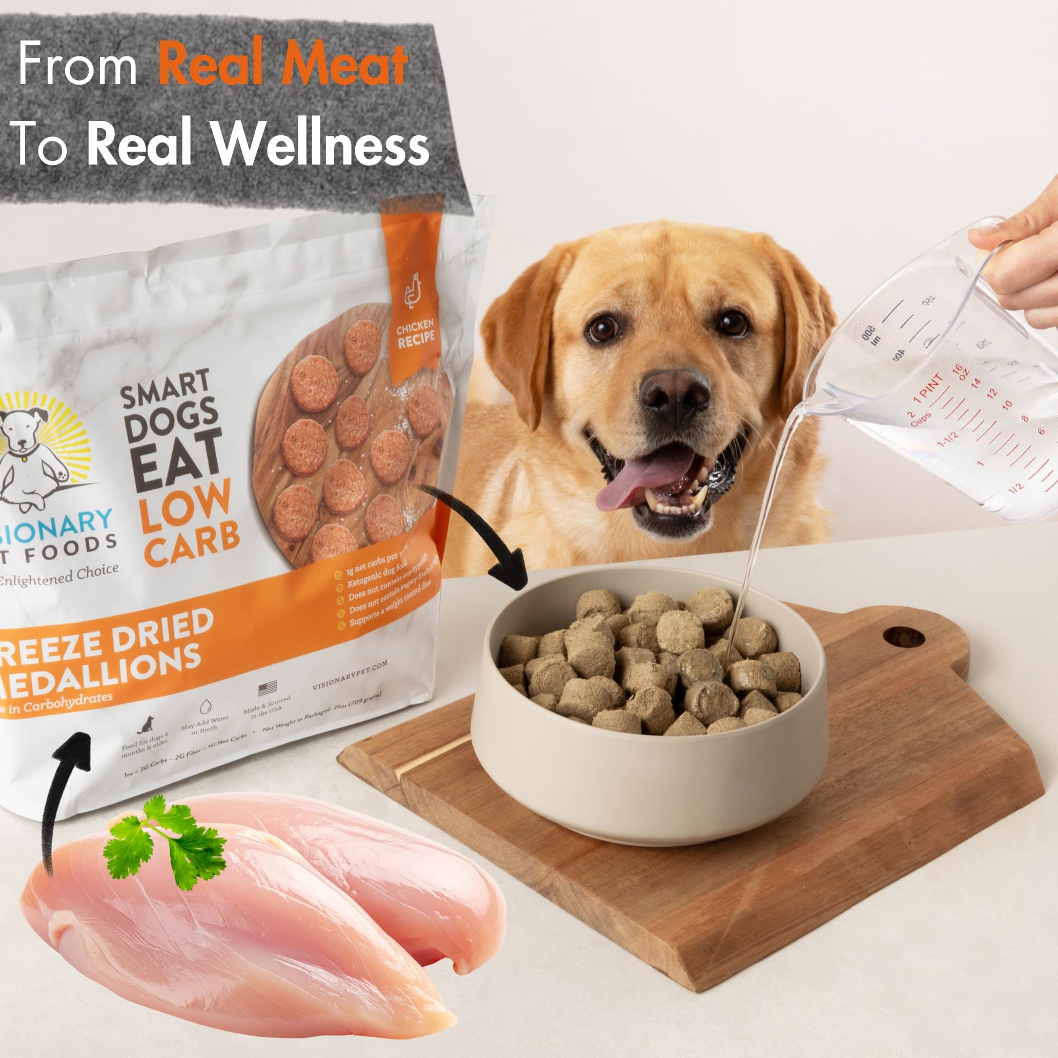Freeze-Dried Chicken Dog Food – High-Protein, Grain-Free Keto Recipe | 25oz Bag
