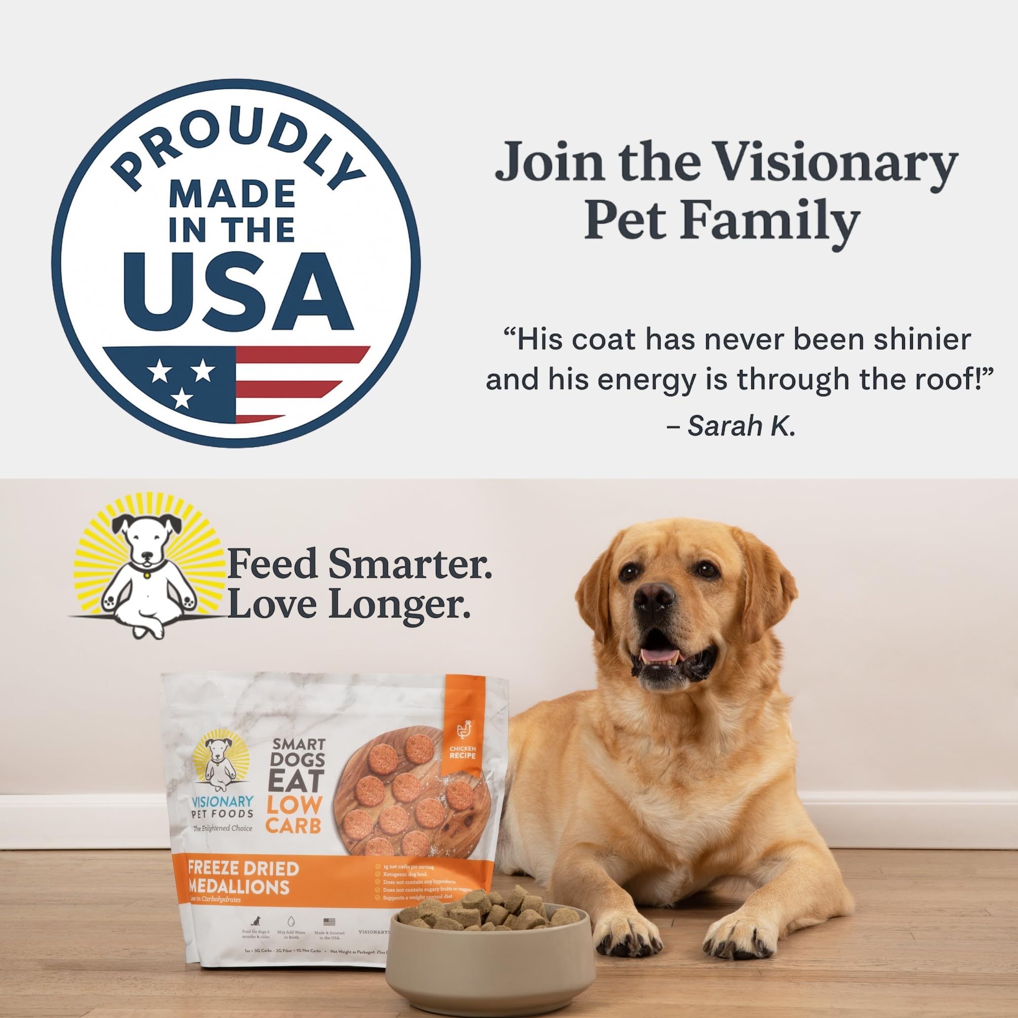 Freeze-Dried Chicken Dog Food – High-Protein, Grain-Free Keto Recipe | 25oz Bag