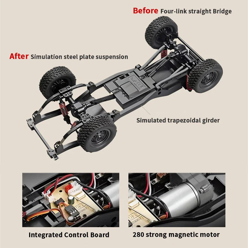 ZWN MN82 MN82S 1/12 RC Pickup Truck 4WD Off-Road Climbing Toy