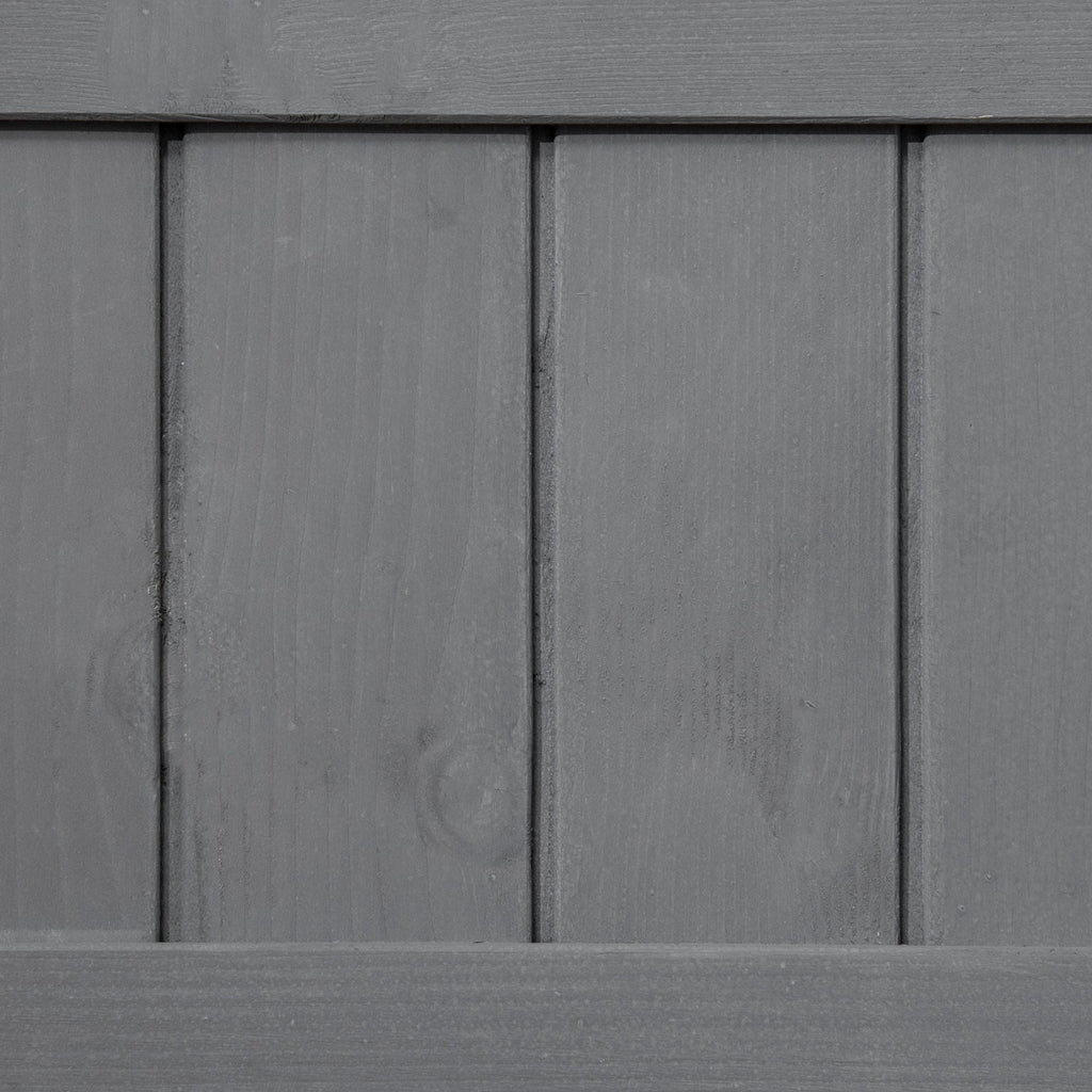 Elevated Planter Box Stand Wooden with 8 Slots and Shelf Dark Grey for Herbs Veggies Flowers