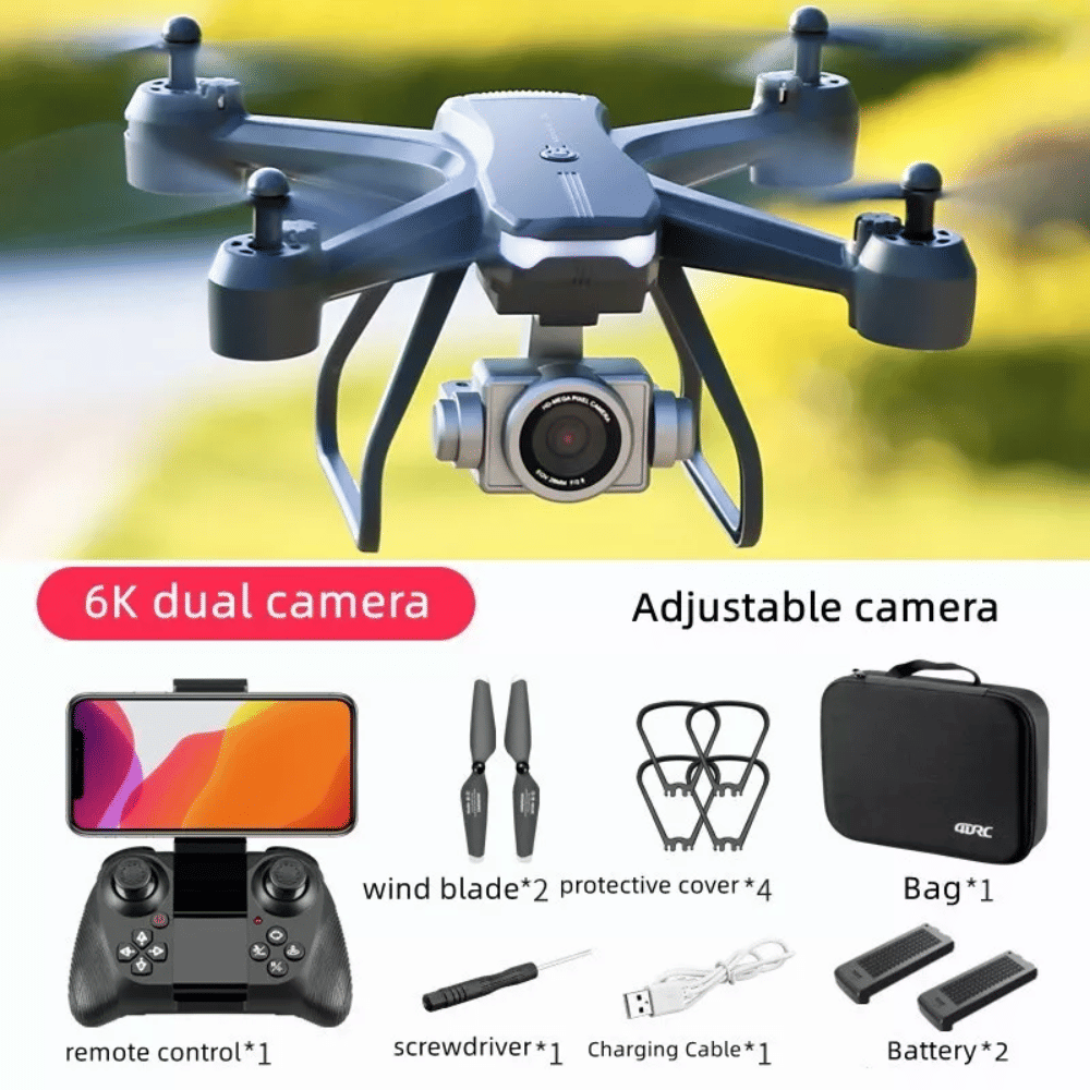2026 Professional Drone 6K HD Dual Camera Wifi FPV Portable RC Quadcopter 2 BATTERY,Drones suitable for adults/beginners.Logistics is randomly sent by UPS/UNI/USPS/.GOFO